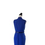 Calvin Klein Military Dress V Neck Belted Pleated Sleeveless Sz 0 Office Siren Photo 4