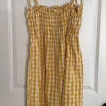 &merci & Merci Womens Yellow White Gingham Tie Straps Mini Dress Sz S Boho Cottagecore Photo 1