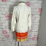 Ann Taylor 🔥5 for $25 sale🔥 white collared shirt dress with orange hem line Photo 5
