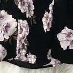 Free Press Black Floral Cropped Blouse Square Neck NWT Medium Photo 8