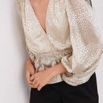 Ba&sh NEW  Caitlin Lady Top Gold Blouse M Photo 2
