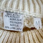 Vintage Italian Chunky Cable Knit Tunic Sweater Front Pockets Cream Wool Size M Size M Photo 6