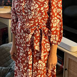 Croft & Barrow  Red Floral Midi Dress Photo 0