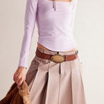 Free People We The Free x Can’t Let Go Tee Size Large Lilac Frost Lavender NWT Photo 0