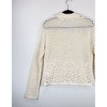 Madewell  Womens Sweater Beige Crochet Polo V Neck Long Sleeve Pullover Boho XS Photo 7