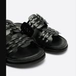 Intentionally Blank Brian Black Leather Slide Sandals 39 / US 8.5 Photo 3