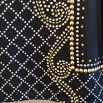 JM Collection  BLACK GOLD SILVER STUDDED DESIGN TOP SHORT SLEEVE SIZE SMALL Photo 5