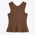 ZARA  NWT brown peplum sleeveless top Photo 2
