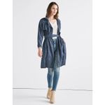 Lucky Brand  Polka Dot Jean Trenchcoat Large 100% Cotton Minimalist Quiet Luxury Photo 1