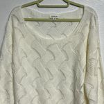Sugar Lips  White Cropped Natasha Zig Zag Knit Sweater Sz M Photo 2