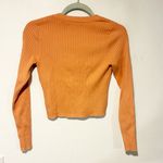 Reformation  Peach Ribbed V Neck Cardigan Size XS Photo 4