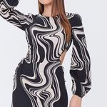 Forever 21  Black Marble Print Mini Dress Large Photo 0