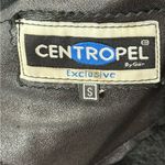 Vintage Centropel Real Shearling Long Leather Coat Fur Collar 90s Black Small Photo 12