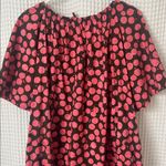 Free People  Jodie Printed Tunic Small Chocolate Pink Dot Flowy Oversized Photo 4