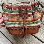 Patricia Nash Spanish Multi Zig Zag Textile Woven Bucket Hobo Bag. NEW Photo 1