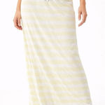 Victoria's Secret Striped Maxi Skirt Drawstring Waist Yellow White XS TP P Photo 0