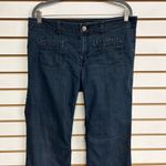 CAbi Style #146L Mid Rise Dark Denim Farrah Jeans Flare Wide Leg Size 12 Photo 1