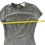 Casual Corner Metallic Silver Mini Dress Women Size 8 Silver Short Sleeve Formal Photo 5