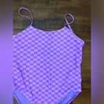 Pink Lily One-piece Bathing Suit Pink And Purple Checked Size 2X EUC Photo 2