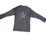 Alexander Wang safety pin star chunky rib knit wool v-neck tunic sweater Photo 5
