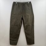 BCBGeneration  High Rise Barrel Leg Pants Olive Green Stretch Cotton Size L Photo 2