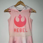 WeLoveFine by Goldie Star Wars Rebel Scuba Sleeveless Hooded Dress Size Small Pink Photo 3