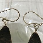 Peruvian Dark Brown Stone Alpaca Silver Earrings Photo 11