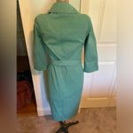 Bill Blass Sage Green Taffeta Button Front Belted Midi Dress Size 0 NWT Photo 9