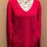 CHAPS NWT  sz L vneck sweater red Photo 0