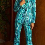 Trina Turk ππ Pistache Blazer ~ Blue WIllow Ottoman Ceramic Print 6 NWT Photo 5