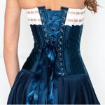 Corset Story Victorian Double Layered Ribbon Straight Overbust Corset Blue UK 10 Size undefined Photo 1