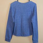 Adidas  Women’s Boxy Cropped Athletic Athleisure Blue Crewneck Sweatshirt Photo 6