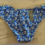 J.Crew Ruffle bikini bottom in cobalt floral Bright Azurite Floral large NWT Photo 5