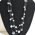 Source Unknown Vintage Triple Layer Floating Shades Of Gray Beaded Classic Like New Necklace Photo 0