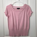 Elementz Vintage women’s light pink ruffle sleeve knit sweater scoop neck top XL Photo 0