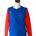 Nike NWT  Colorblock Long Sleeve 1/4 Zipper Sweatshirt Blue Orange Medium Photo 1