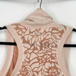 Anthropologie Meadow Rue  Ivory‎ Ribbed Lace Overlay High Neck Sleeveless Top Med Photo 6