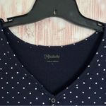 Relativity  Navy Blue V Neck Silver Polka Dot Sweatshirt T Shirt Photo 2