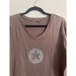 Fresh Produce Vintage Y2K V Neck Top LARGE Beach Boho Sand Dollar Coastal Photo 2