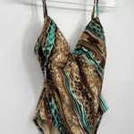 Womens Martini Sol One Piece Bathing Suit Small Cruise Beach Vacation Brown Photo 3