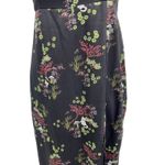 Urban Outfitters  Mikayla Floral Midi Dress Cat Print‎ Satin Black Size Small Photo 5