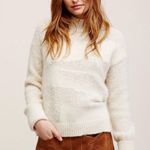 Free People  Suki Alpaca Mock Neck Sweater Cuffed Sleeves Size L Ivory Photo 11