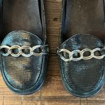 Vionic ALDA Black Snake Print Chain Leather Slip On Driving Loafers Size 6 1/2 Photo 2