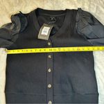 Who What Wear Size L Stretch Black Ribbed knit Cardigan Neutral Chic Versatile Photo 3