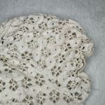 Paper + Tee  Eyelet Lace Ruched Trim Crop Top in Off White Size Large Photo 11