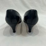 Jack Rogers Vtg  80’s Navy Blue Leather Peep Toe Heels With Rosette Size 8 S Photo 2