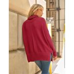 NEW Oversized Batwing Sweater Tunic Pullover Ribbed Dress L Red Size L Photo 1