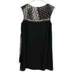 V Cristina Sleeveless Hi Low Tunic Blouse Top Beaded Paisley V Neck Womens Small Black Photo 7