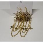 Gold Sun Face Dangle Earrings Celestial Star Chain Drop Boho Jewelry new Photo 2