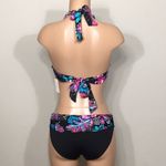 Anne cole  black floral bikini. L-top/M-bottom. NWT Photo 7